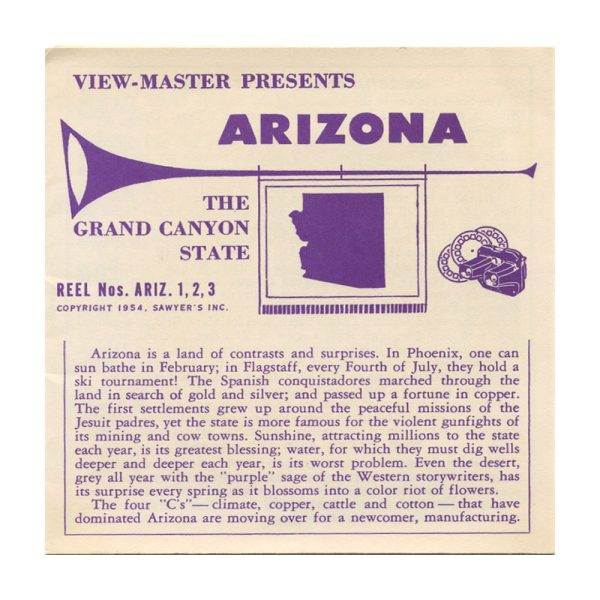 Arizona - View-Master 3 Reel Packet - vintage - ARIZ-1,2,3-S2 Online Sale