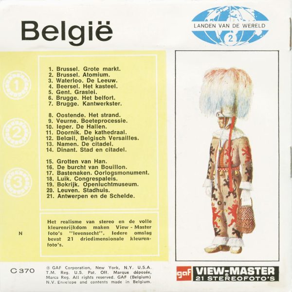 België - Belgium - View-Master 3 Reel Packet - vintage - C370N-BG3 Online Sale