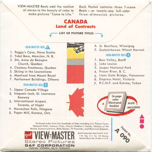 Canada - View-Master 3 Reel Packet - vintage - A090-G3A For Discount