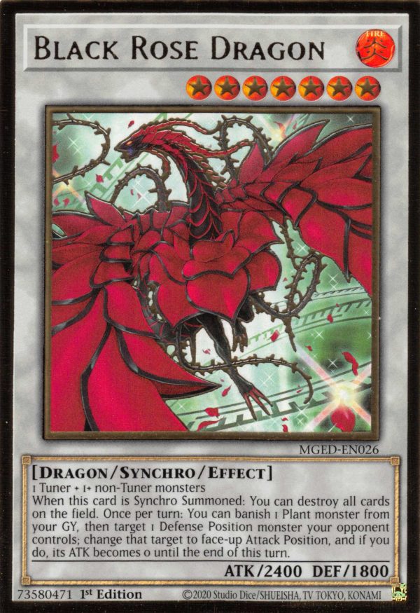 Black Rose Dragon (Alternate Art) [MGED-EN026] Gold Rare For Sale